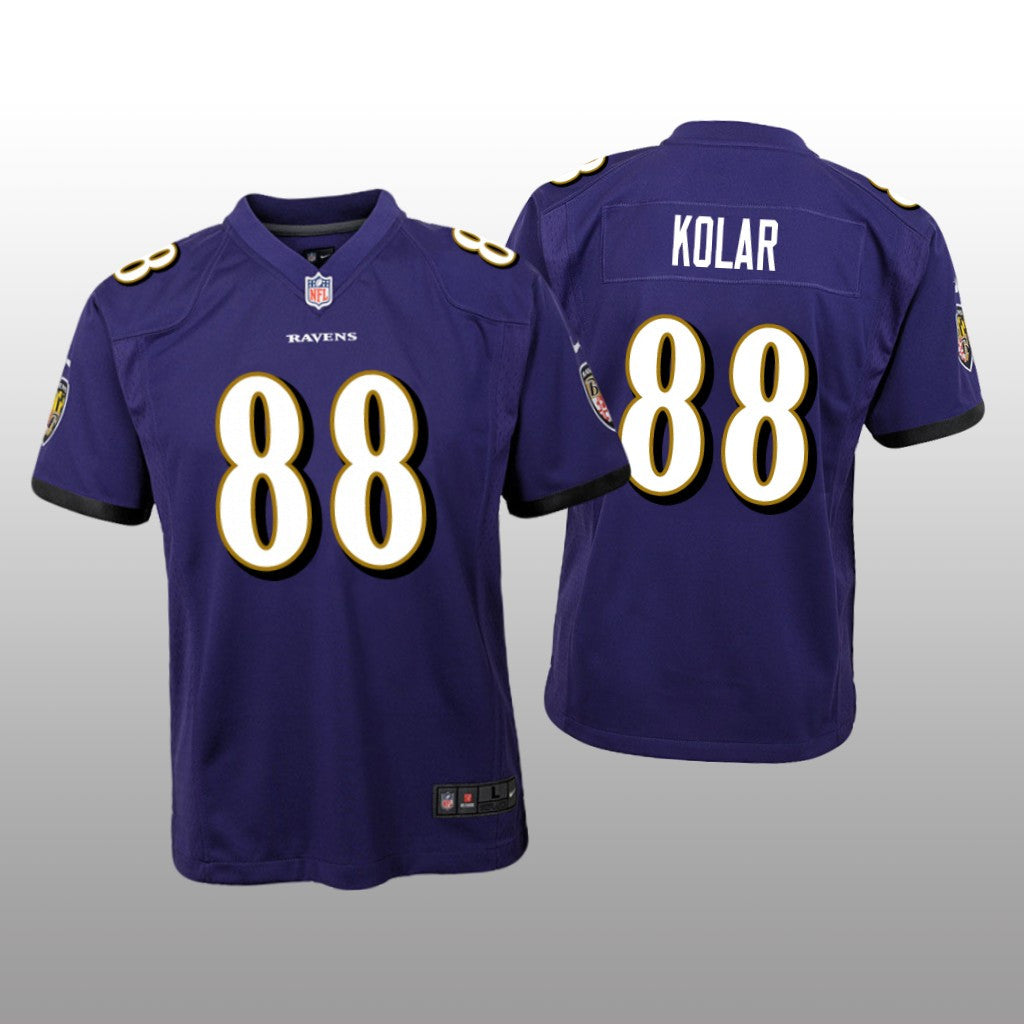 Baltimore Ravens Charlie Kolar Purple Jersey Game Youth