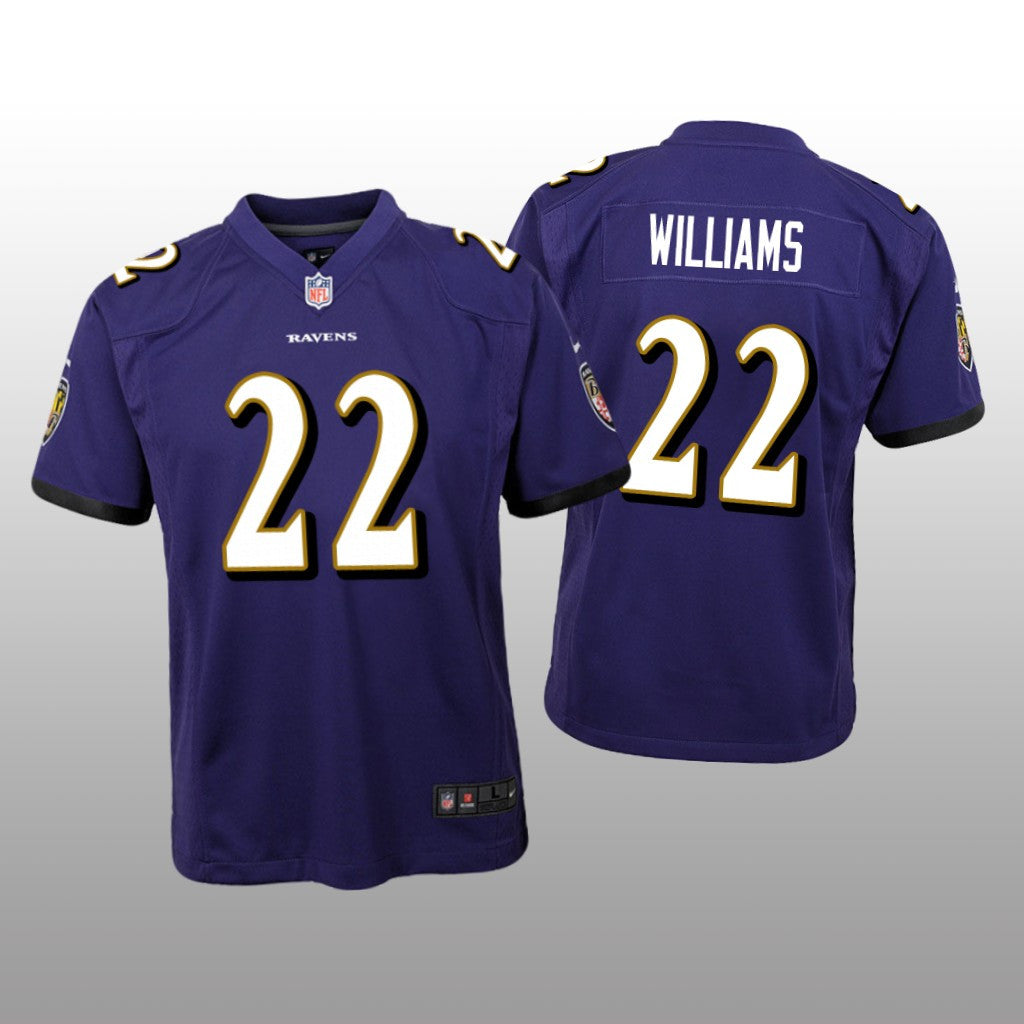 Baltimore Ravens Damarion Williams Purple Jersey Game Youth