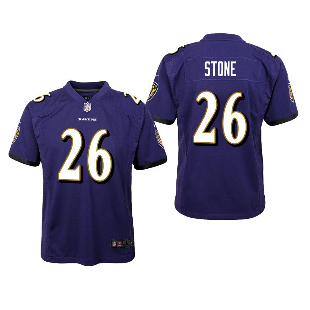 Baltimore Ravens Geno Stone Purple Jersey Game Youth