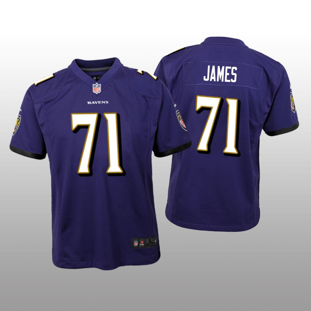 Baltimore Ravens Ja&'Wuan James Purple Jersey Game Youth