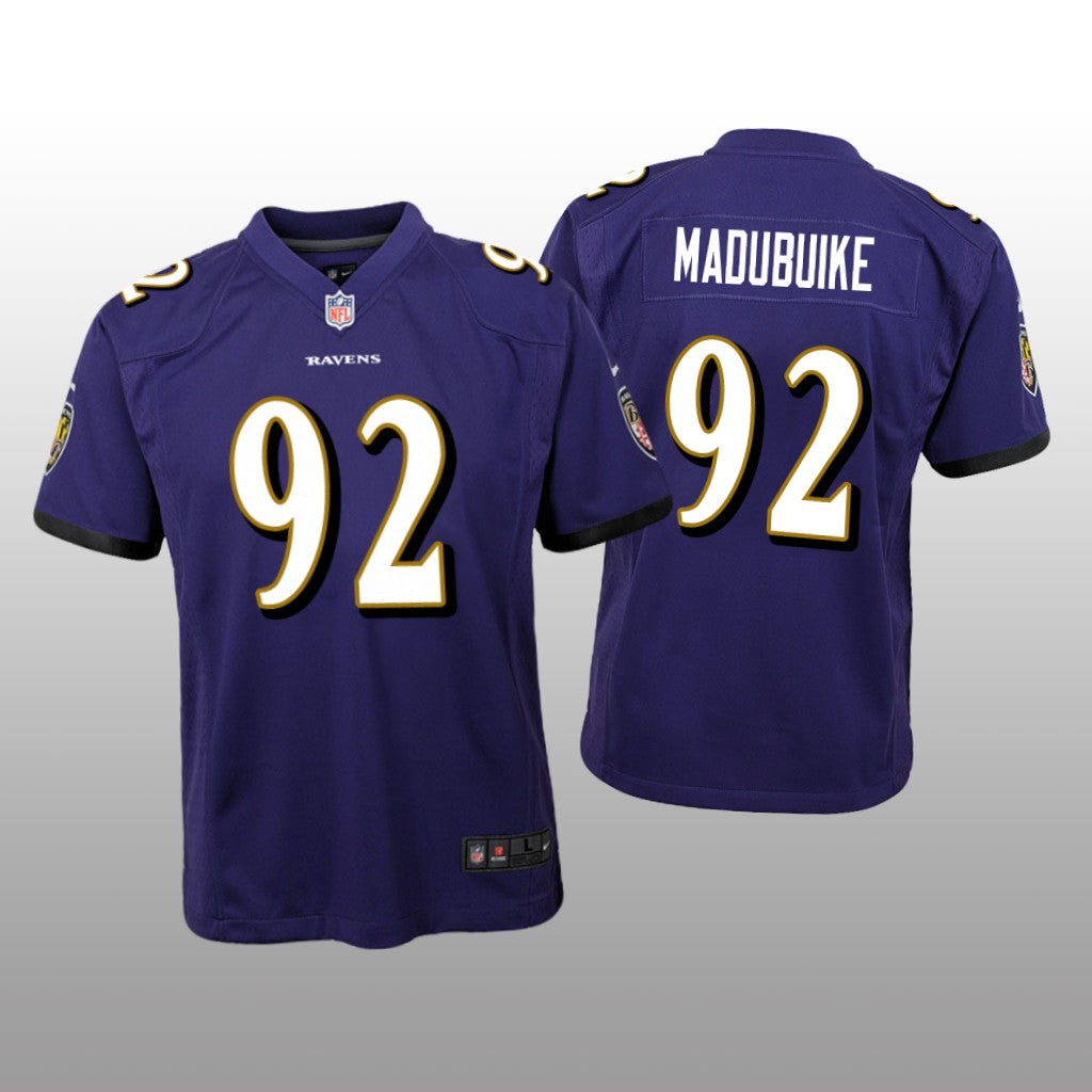 Baltimore Ravens Justin Madubuike Purple Jersey Game Youth