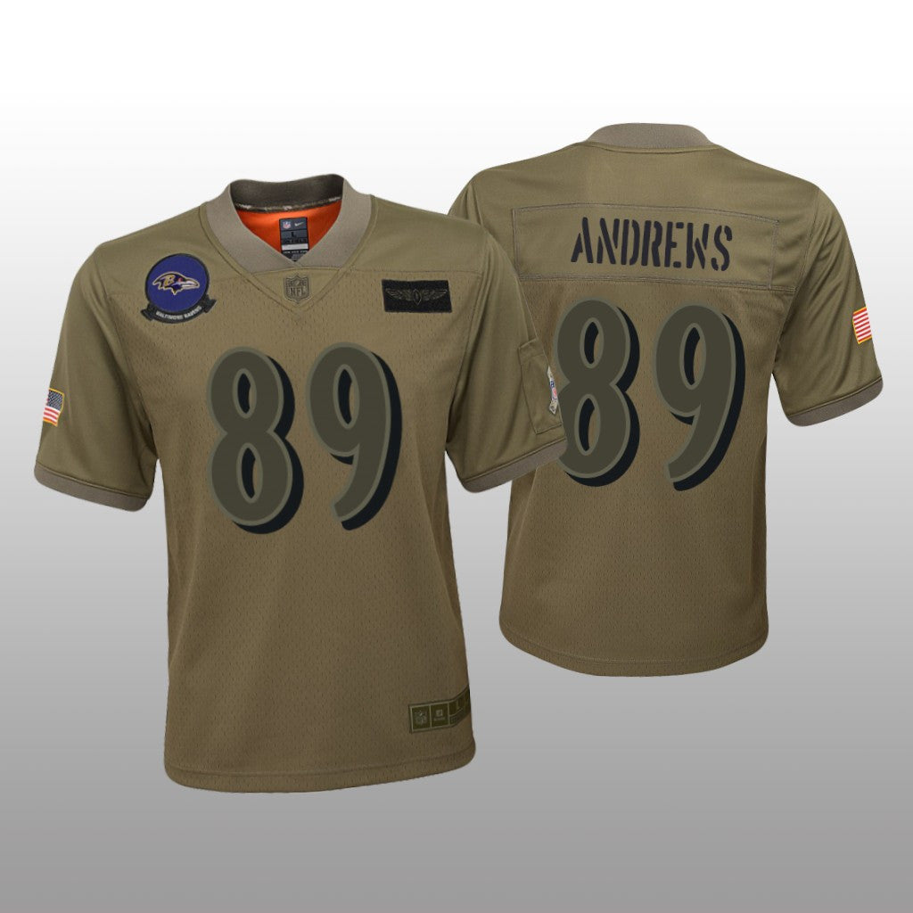 Baltimore Ravens Mark Andrews Camo Game Jersey Salute to Service Youth