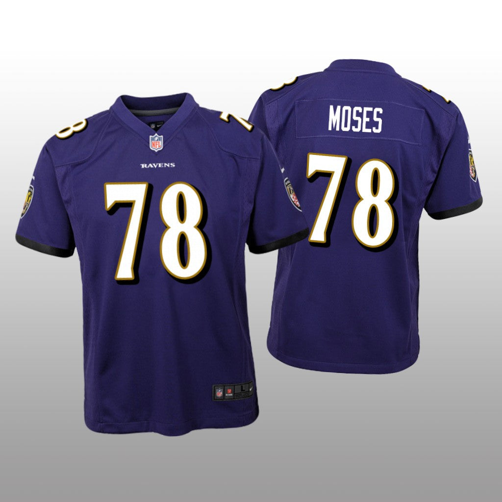 Baltimore Ravens Morgan Moses Purple Jersey Game Youth
