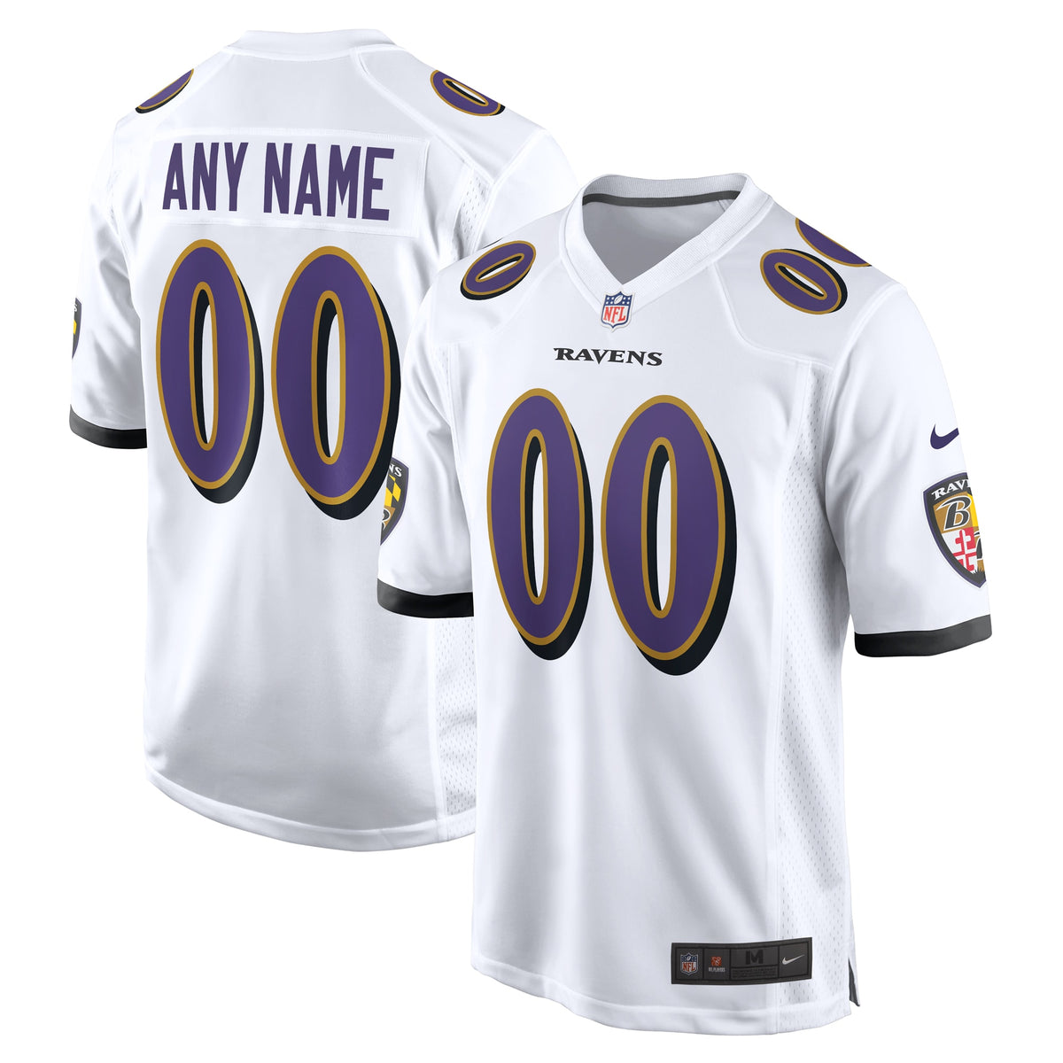 Baltimore Ravens Nike Custom Game Jersey White