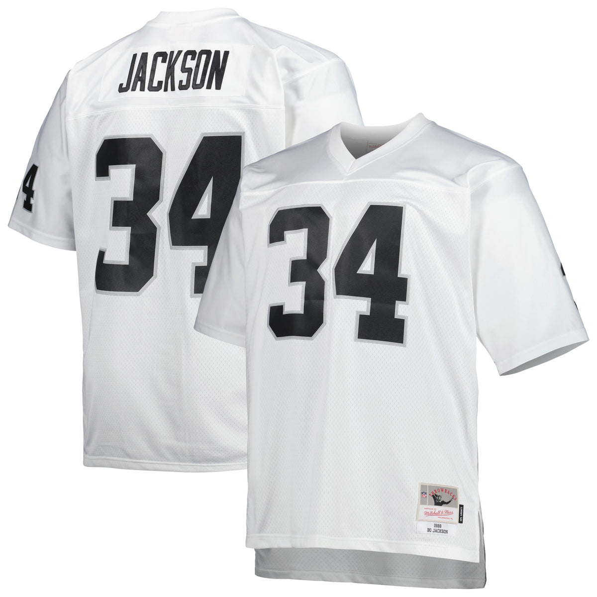 Bo Jackson Las Vegas Raiders Mitchell Ness Big Tall 1988 Retired Player Replica Jersey White