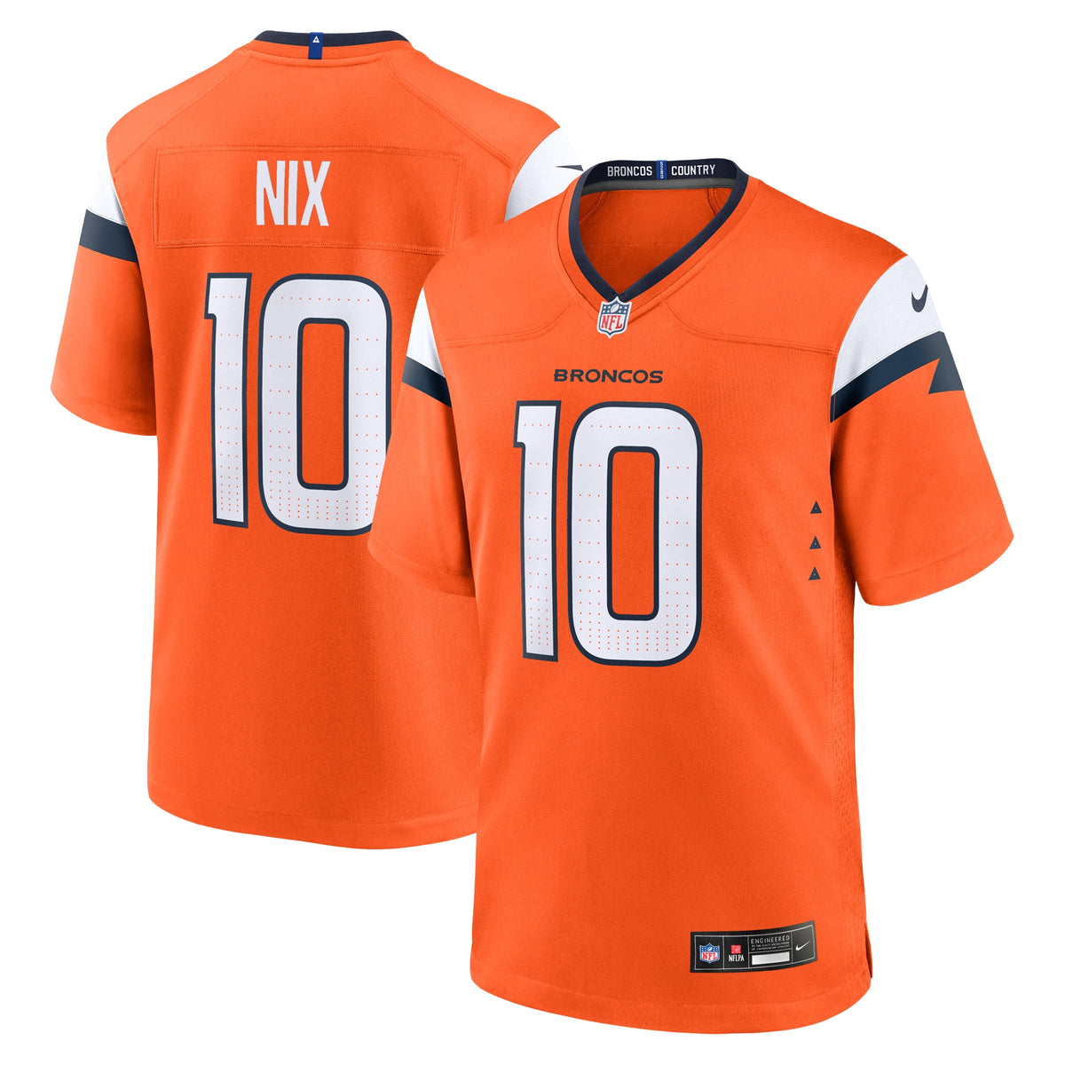Bo Nix Denver Broncos Nike 2024 NFL Draft First Round Pick Player Game Jersey Orange