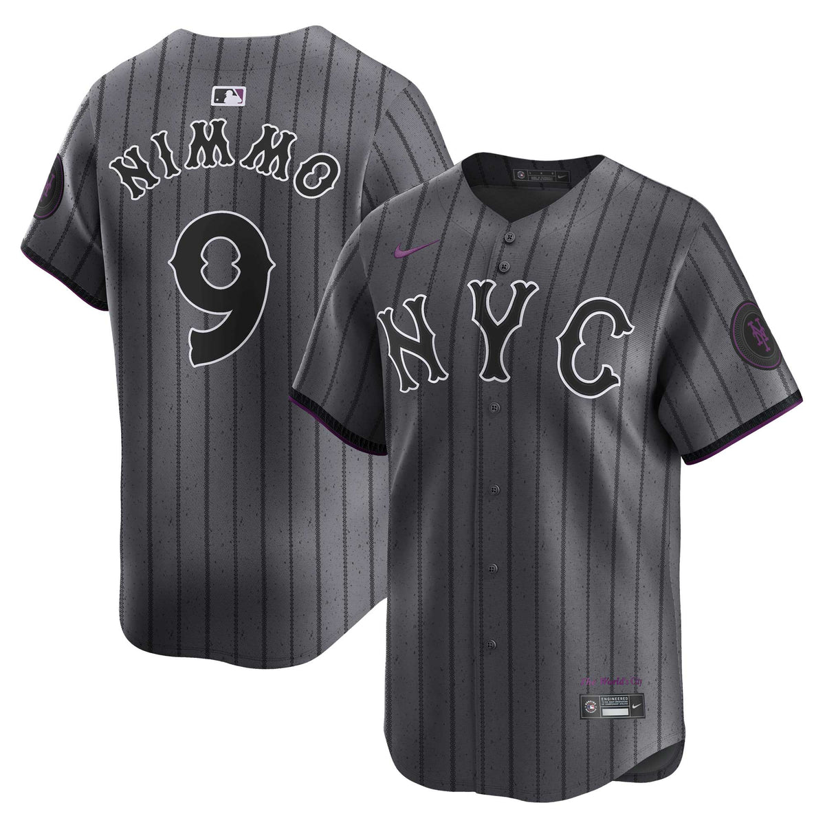 Brandon Nimmo New York Mets Nike City Connect Limited Player Jersey Graphite