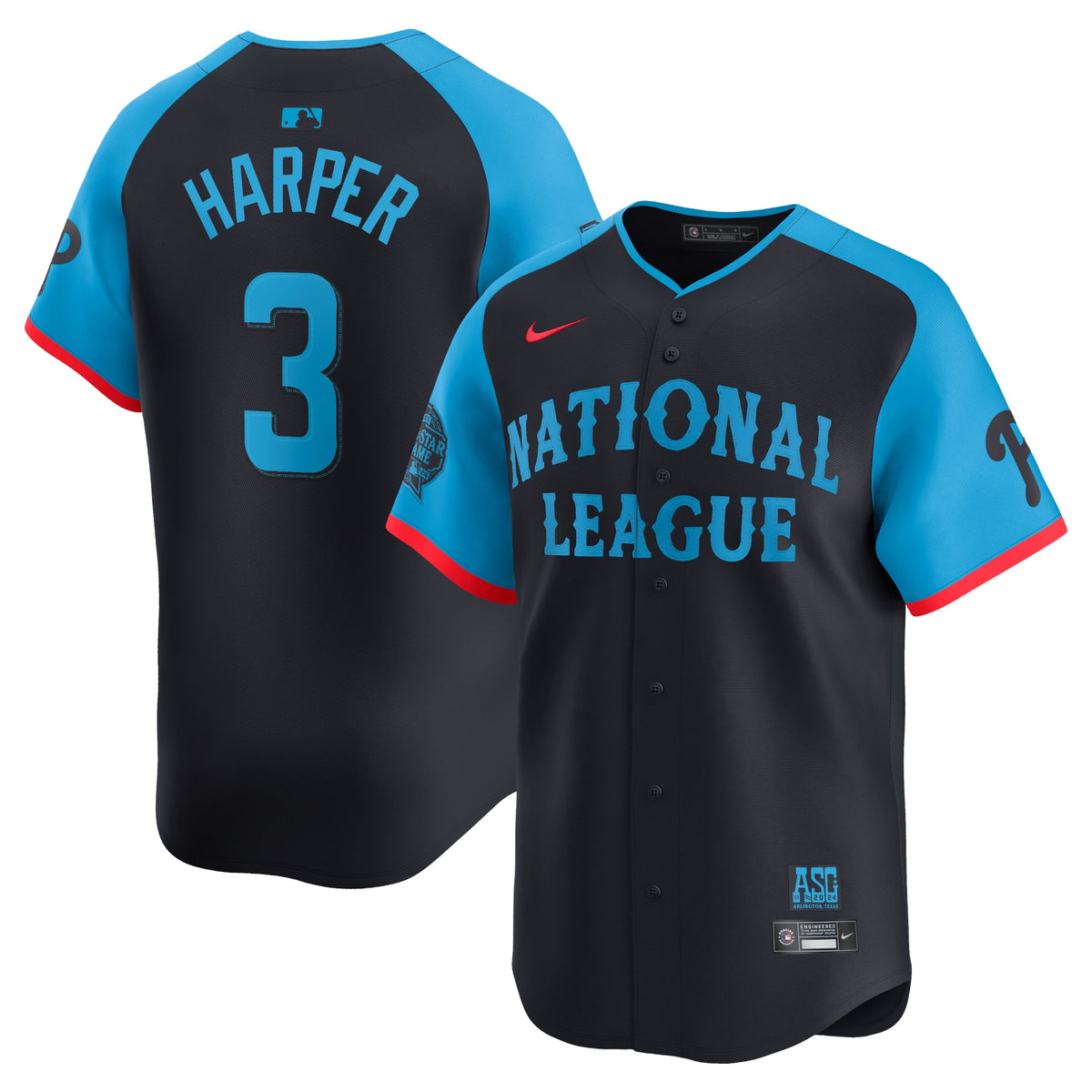 Bryce Harper National League Nike 2024 MLB All-Star Game Limited Player Jersey Navy
