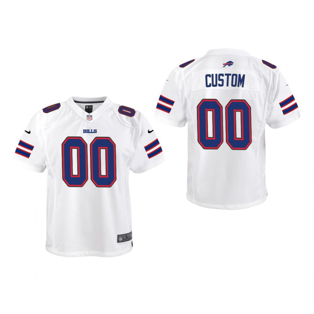 Buffalo Bills Custom White Jersey Game Youth