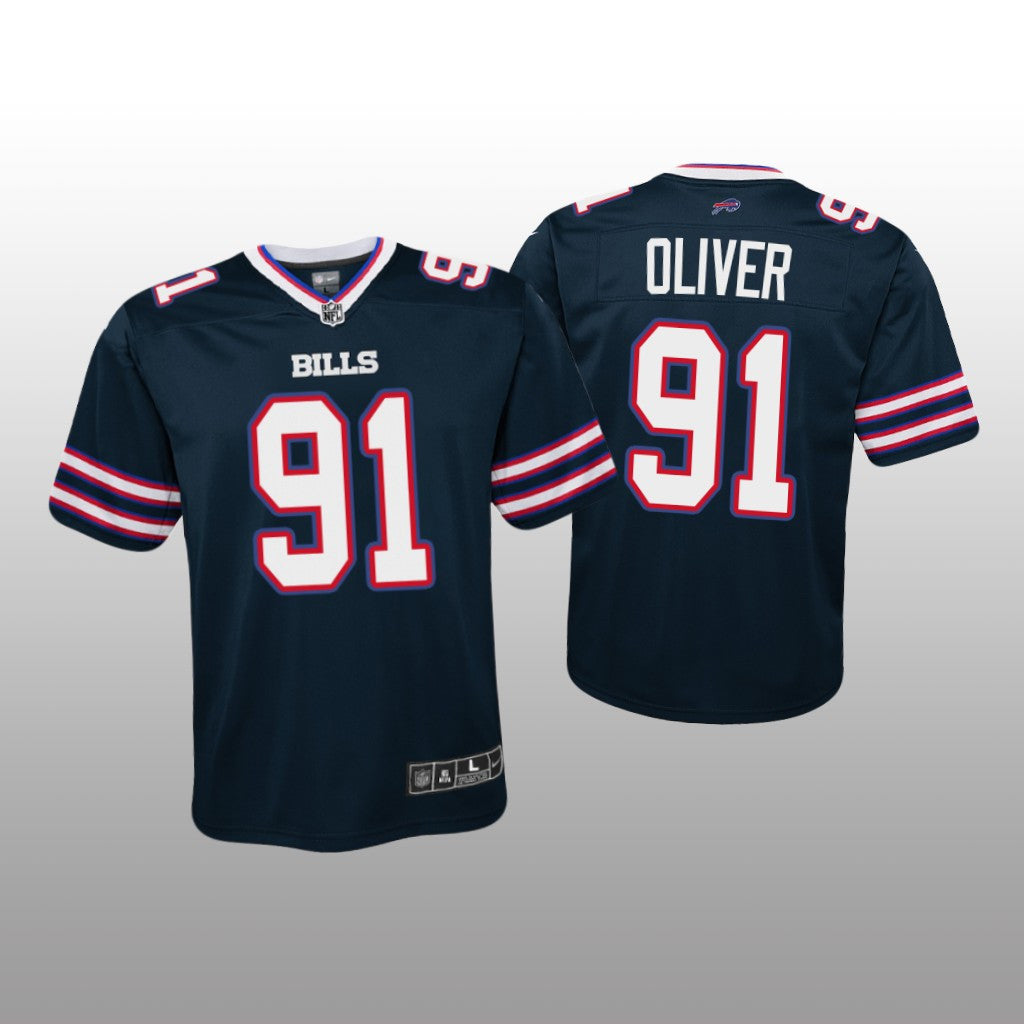 Buffalo Bills Ed Oliver Navy Jersey Inverted Game Youth