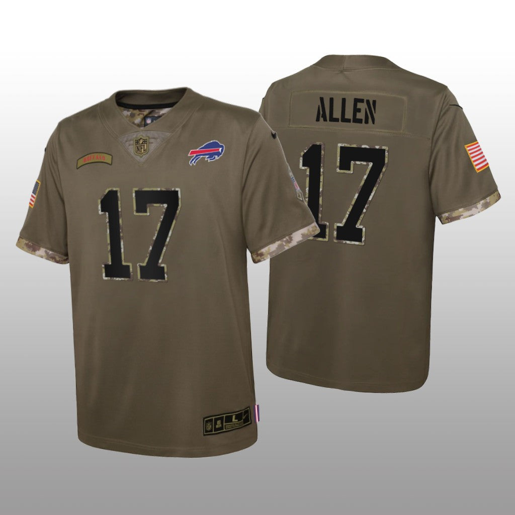 Buffalo Bills Josh Allen Olive Limited Jersey Salute To Service Youth