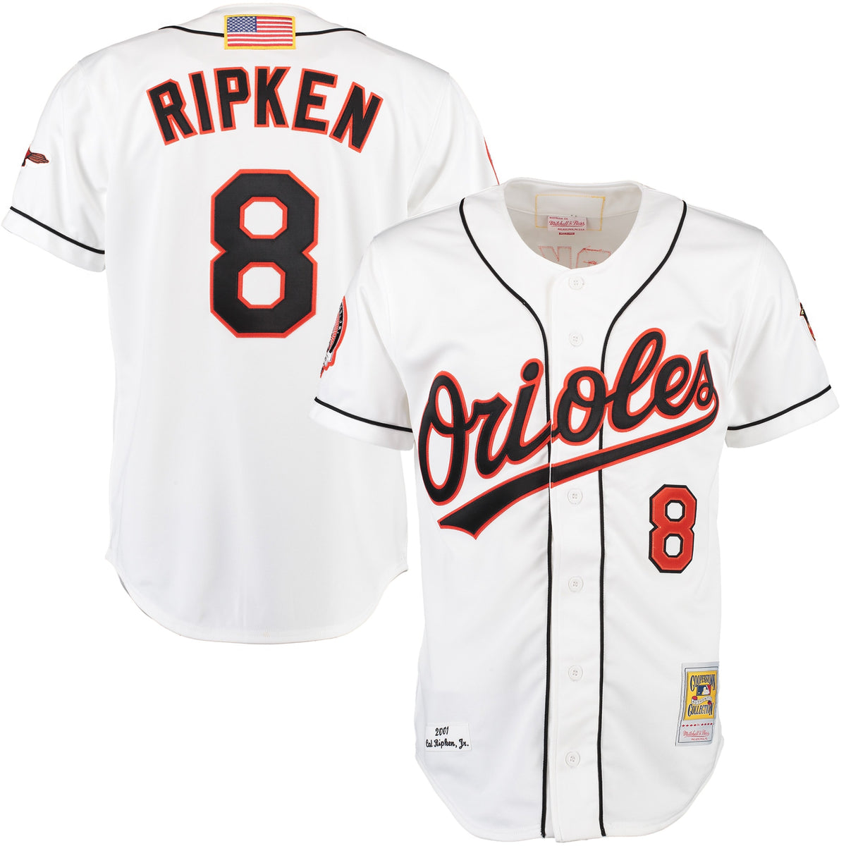 Cal Ripken Baltimore Orioles Mitchell Ness Home Authentic Jersey White