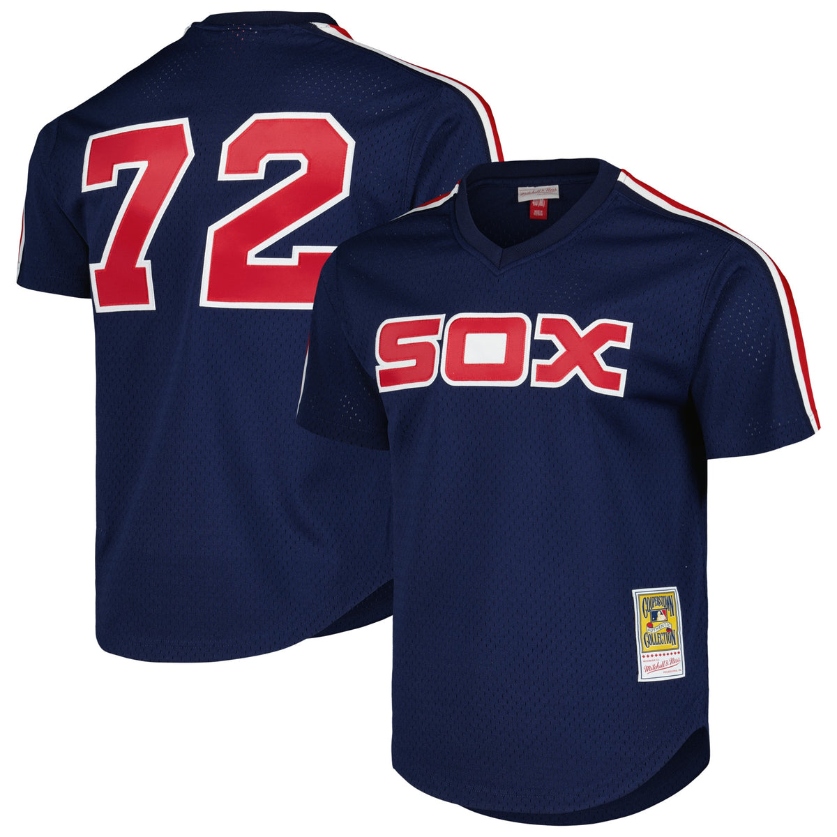 Carlton Fisk Chicago White Sox Mitchell Ness 1983 Cooperstown Collection Mesh Batting Practice Jersey Navy