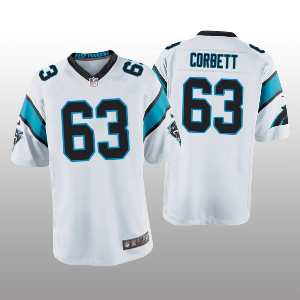 Carolina Panthers Austin Corbett White Jersey Game Youth