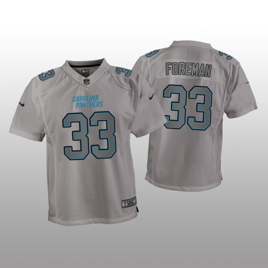 Carolina Panthers D&'Onta Foreman Gray Jersey Atmosphere Fashion Game Youth
