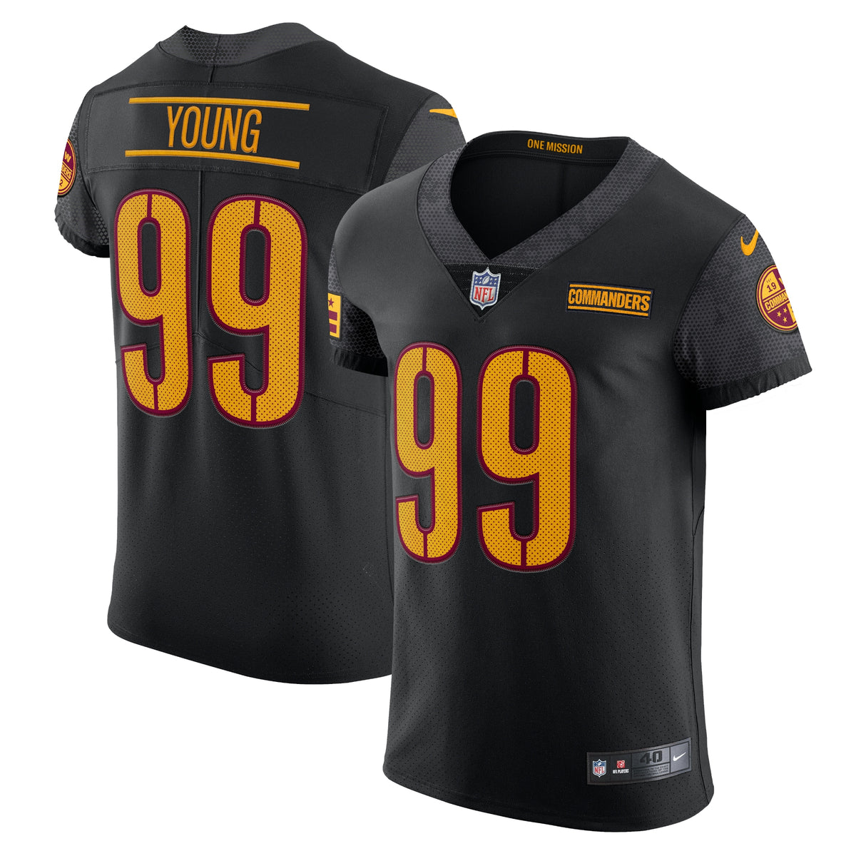 Chase Young Washington Commanders Nike Alternate Vapor Elite Jersey Black