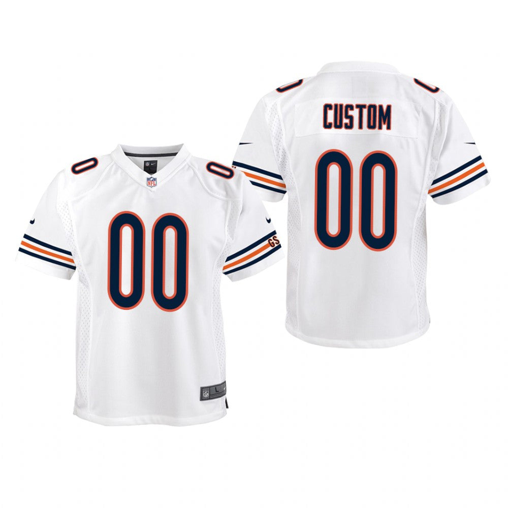 Chicago Bears Custom White Jersey Game Youth