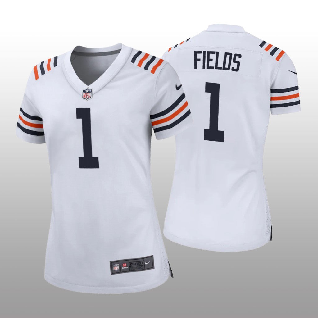Chicago Bears Justin Fields White Jersey Game Women's