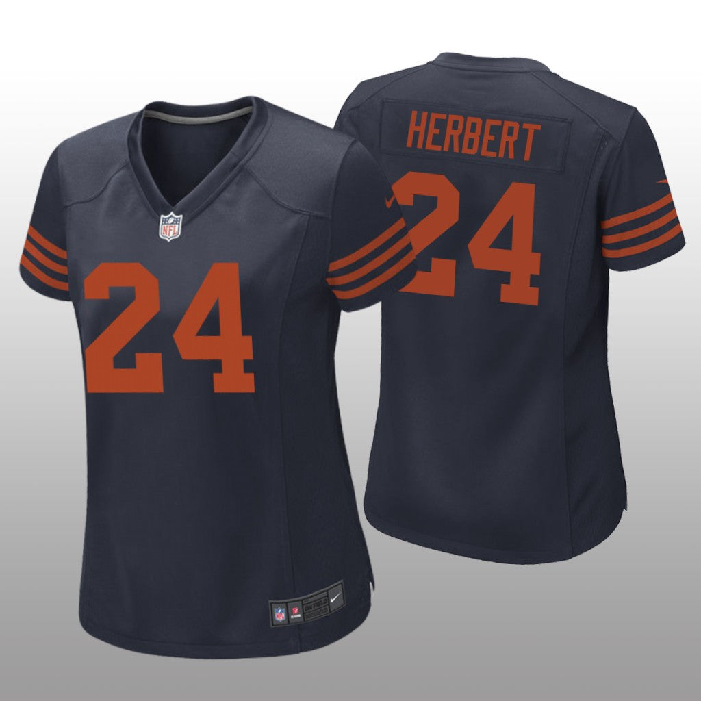 Chicago Bears Khalil Herbert Navy Jersey Throwback Game Women's