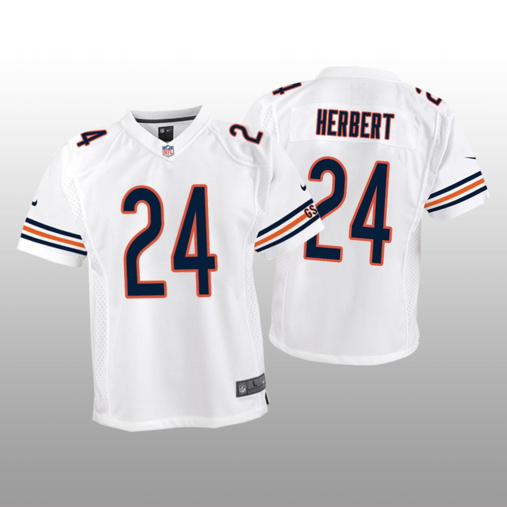 Chicago Bears Khalil Herbert White Jersey Game Youth