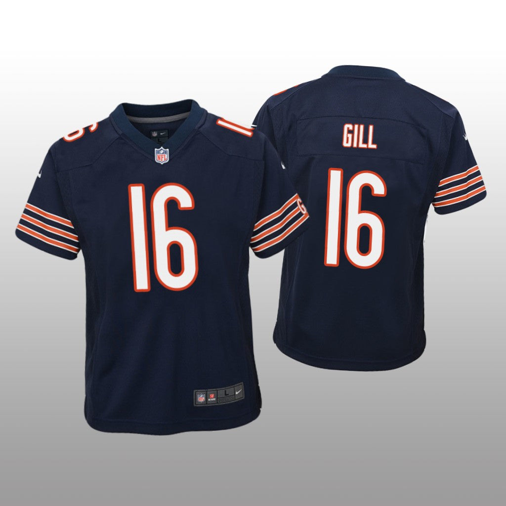 Chicago Bears Trenton Gill Navy Jersey Game Youth