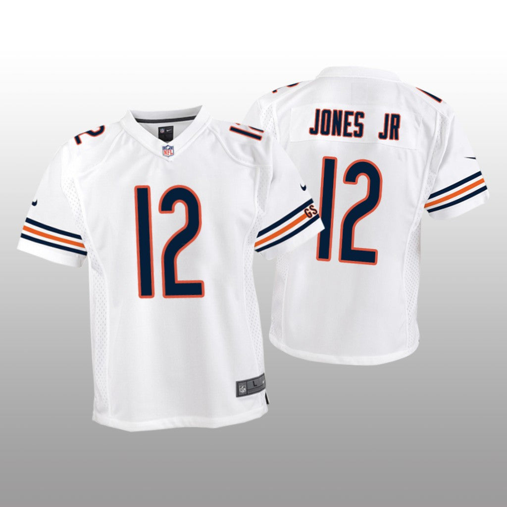 Chicago Bears Velus Jones Jr. White Jersey Game Youth