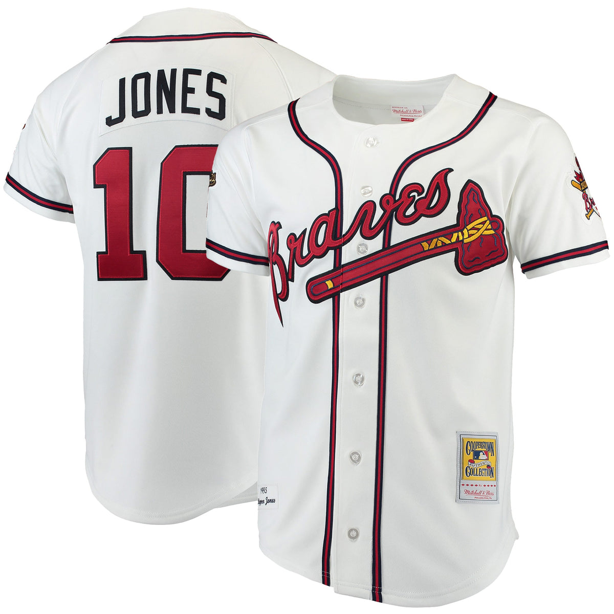 Chipper Jones Atlanta Braves Mitchell Ness Authentic Jersey White