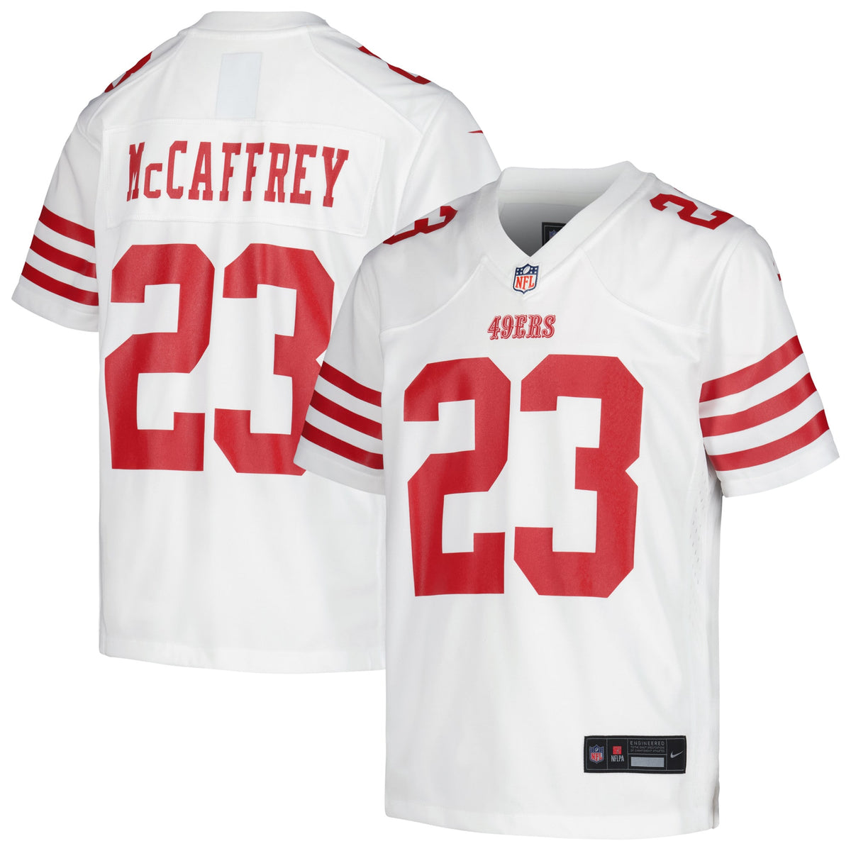 Christian McCaffrey San Francisco 49ers Nike Youth Game Jersey White