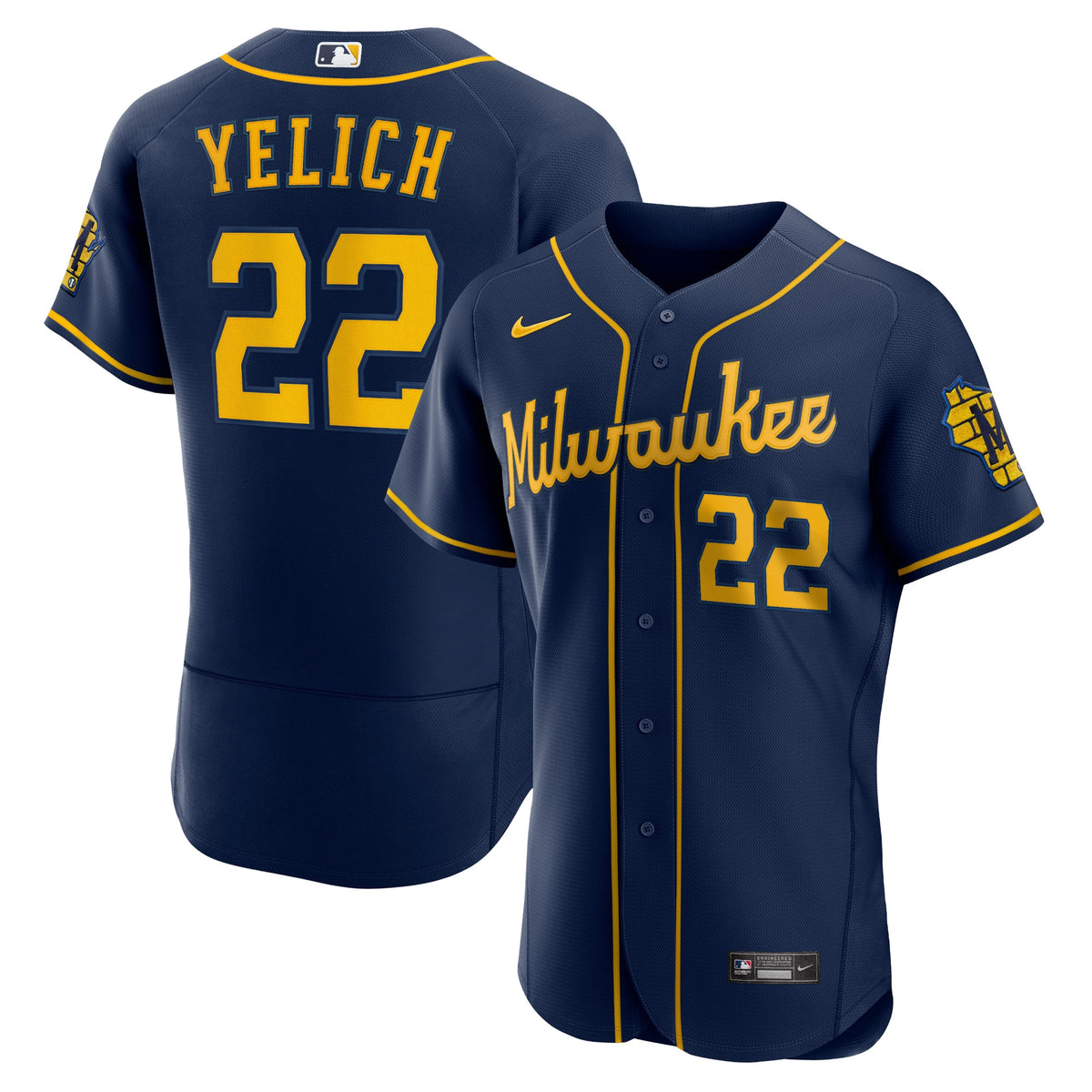 Christian Yelich Milwaukee Brewers Nike Alternate Authentic Player Jersey Navy