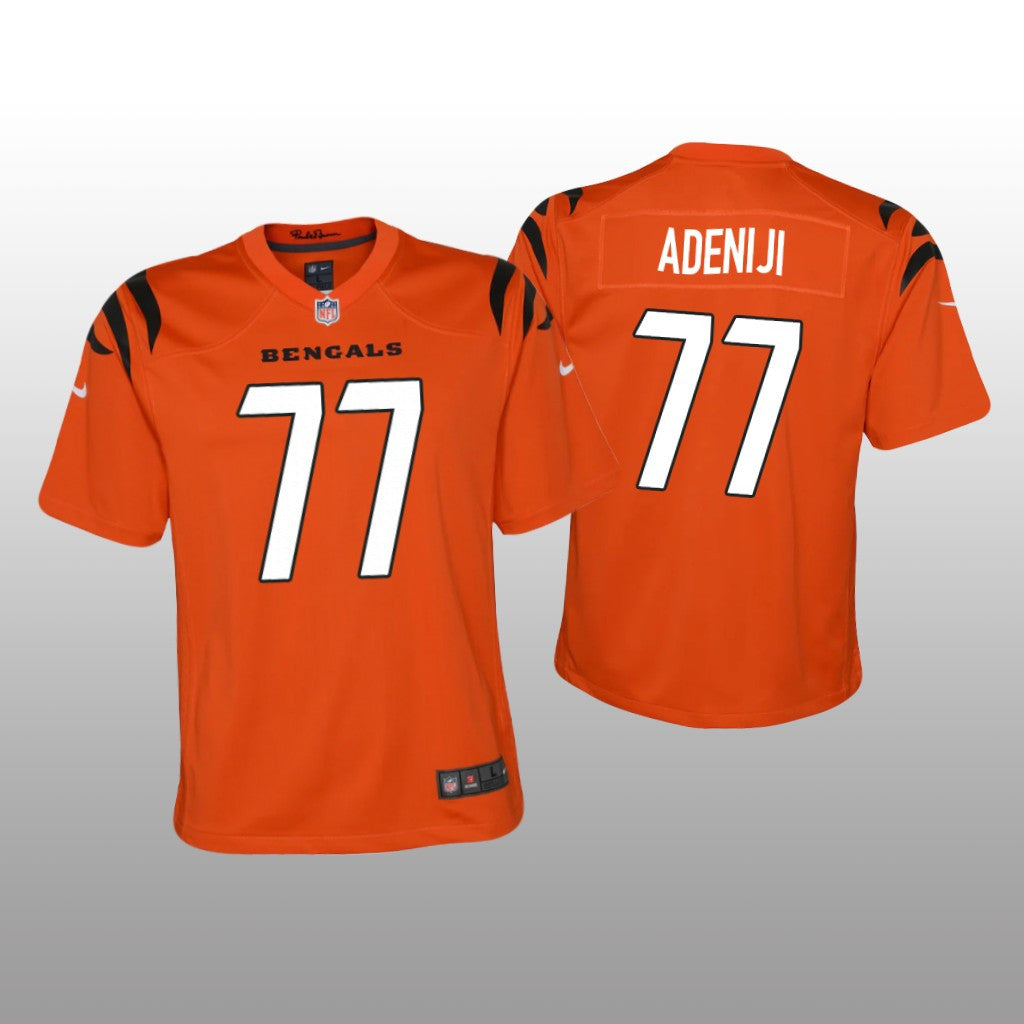 Cincinnati Bengals Hakeem Adeniji Orange Jersey Game Youth