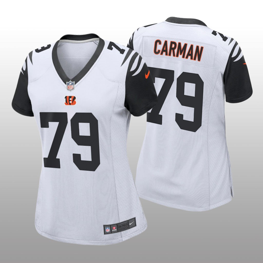 Cincinnati Bengals Jackson Carman White Jersey Alternate Game Women's
