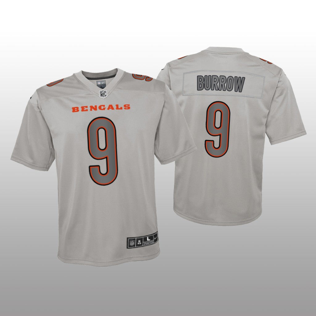 Cincinnati Bengals Joe Burrow Gray Jersey Atmosphere Fashion Game Youth