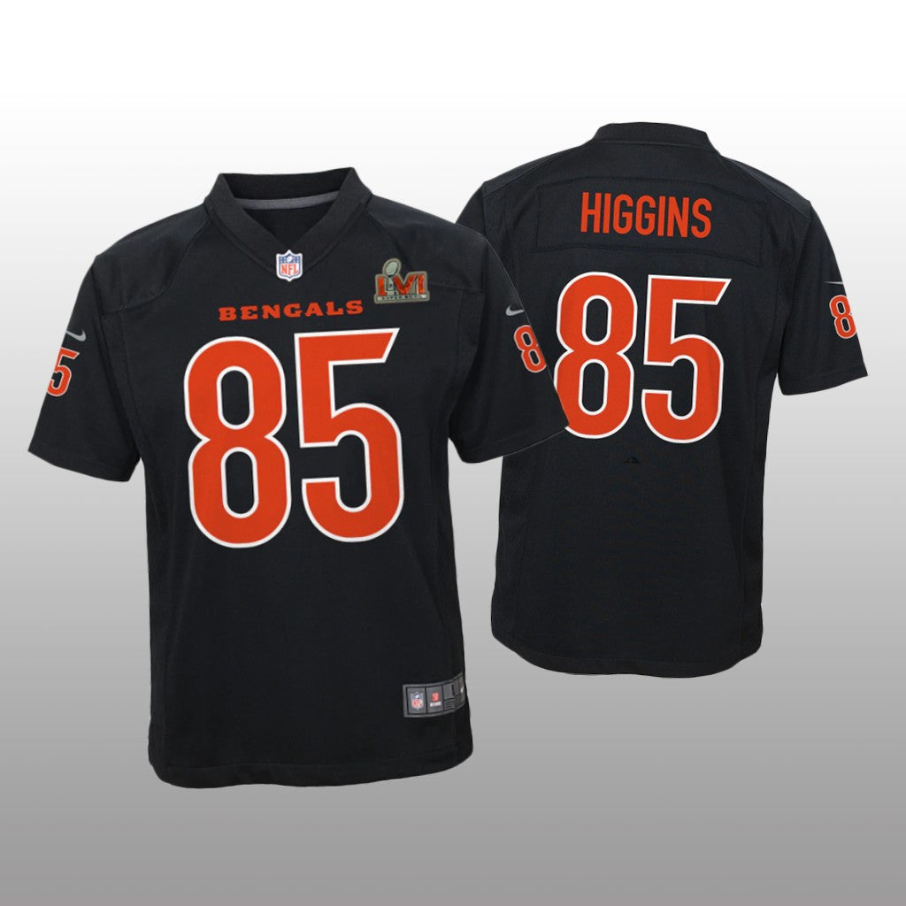 Cincinnati Bengals Tee Higgins Black Game Fashion Jersey Super Bowl LVI Youth