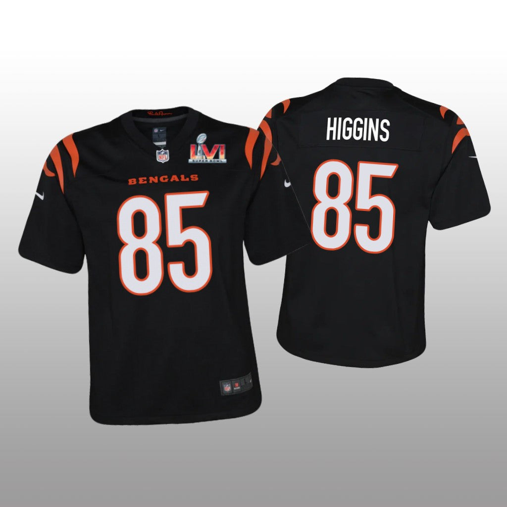 Cincinnati Bengals Tee Higgins Black Game Jersey Super Bowl LVI Youth