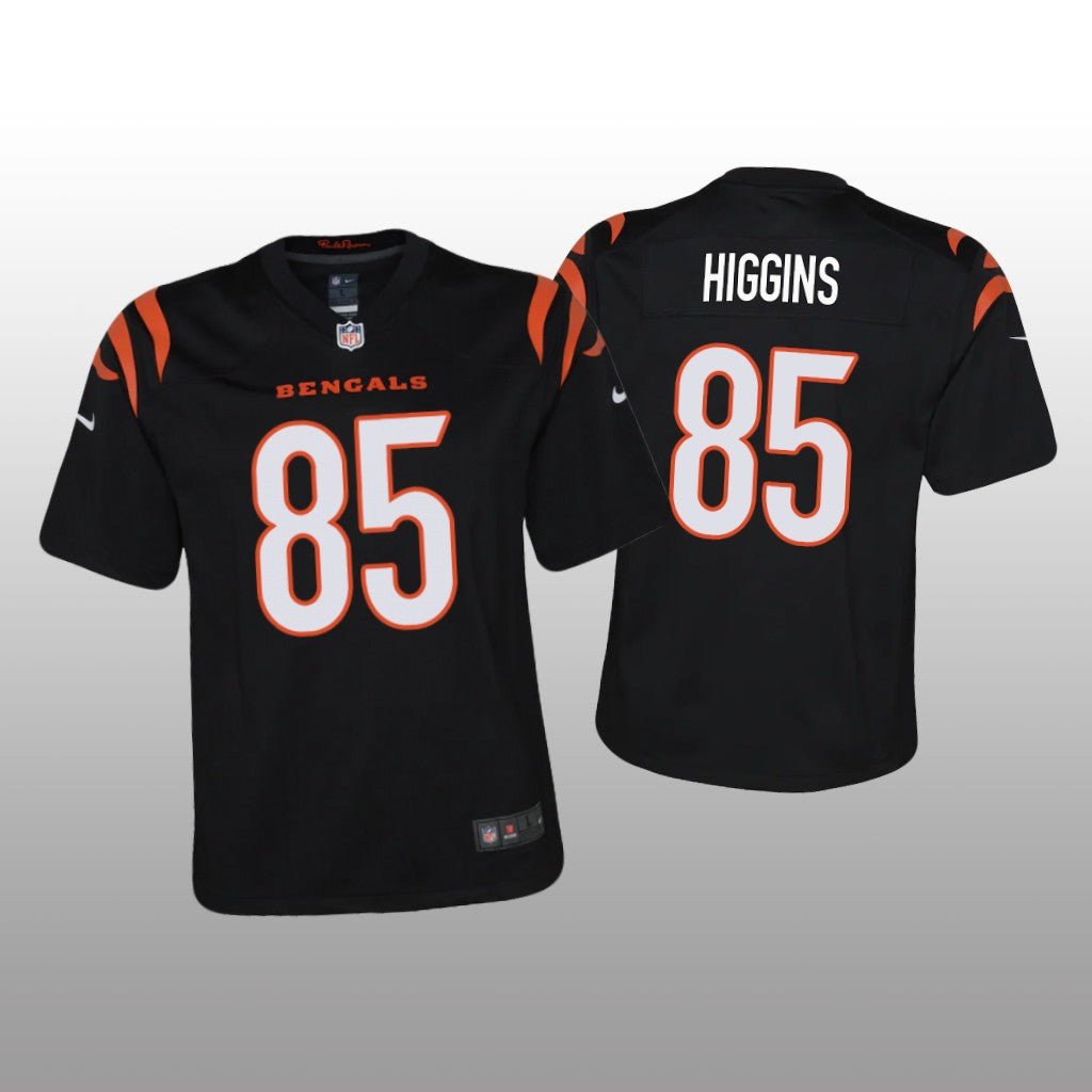 Cincinnati Bengals Tee Higgins Black Jersey Game Youth