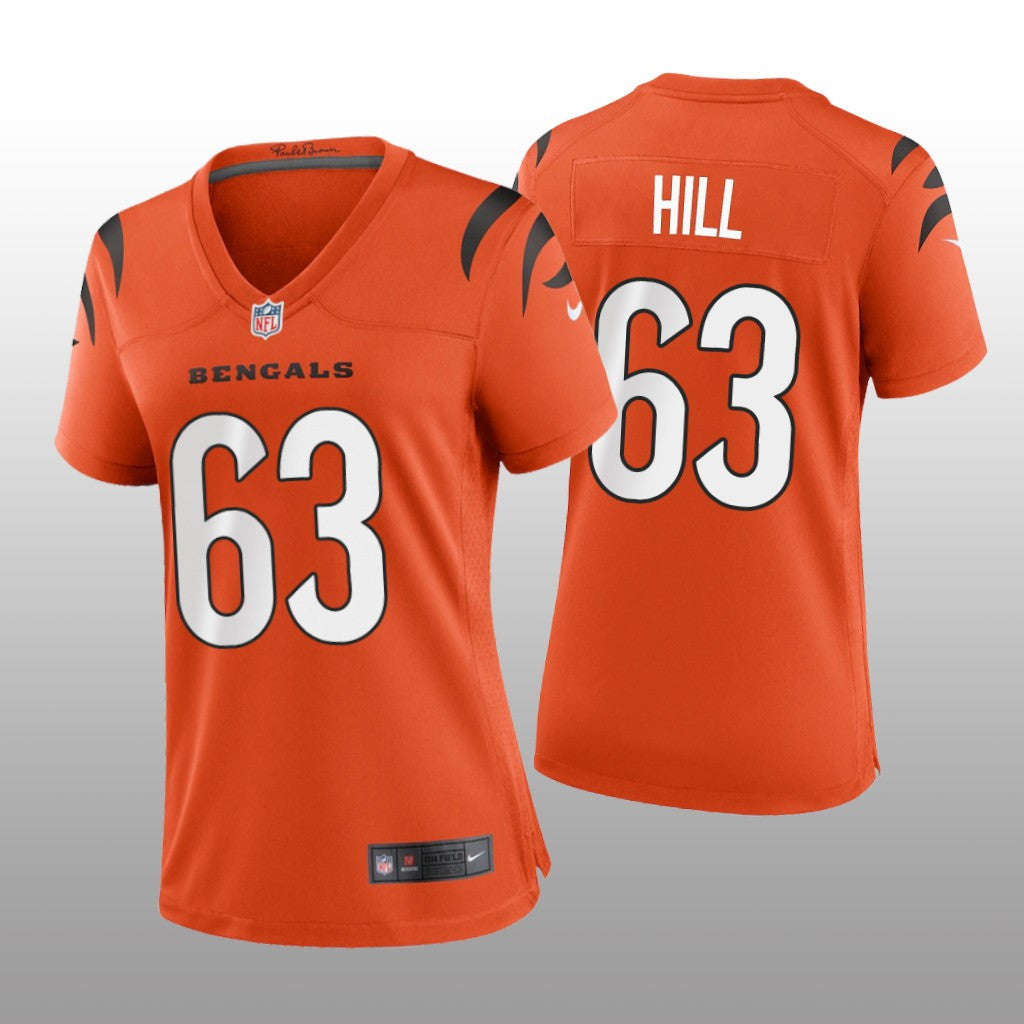 Cincinnati Bengals Trey Hill Orange Jersey Game Women's