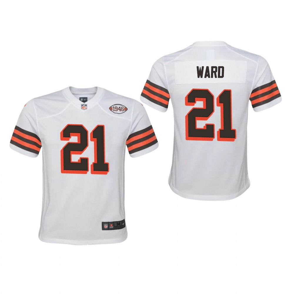 Cleveland Browns Denzel Ward White Jersey 1946 Collection Youth