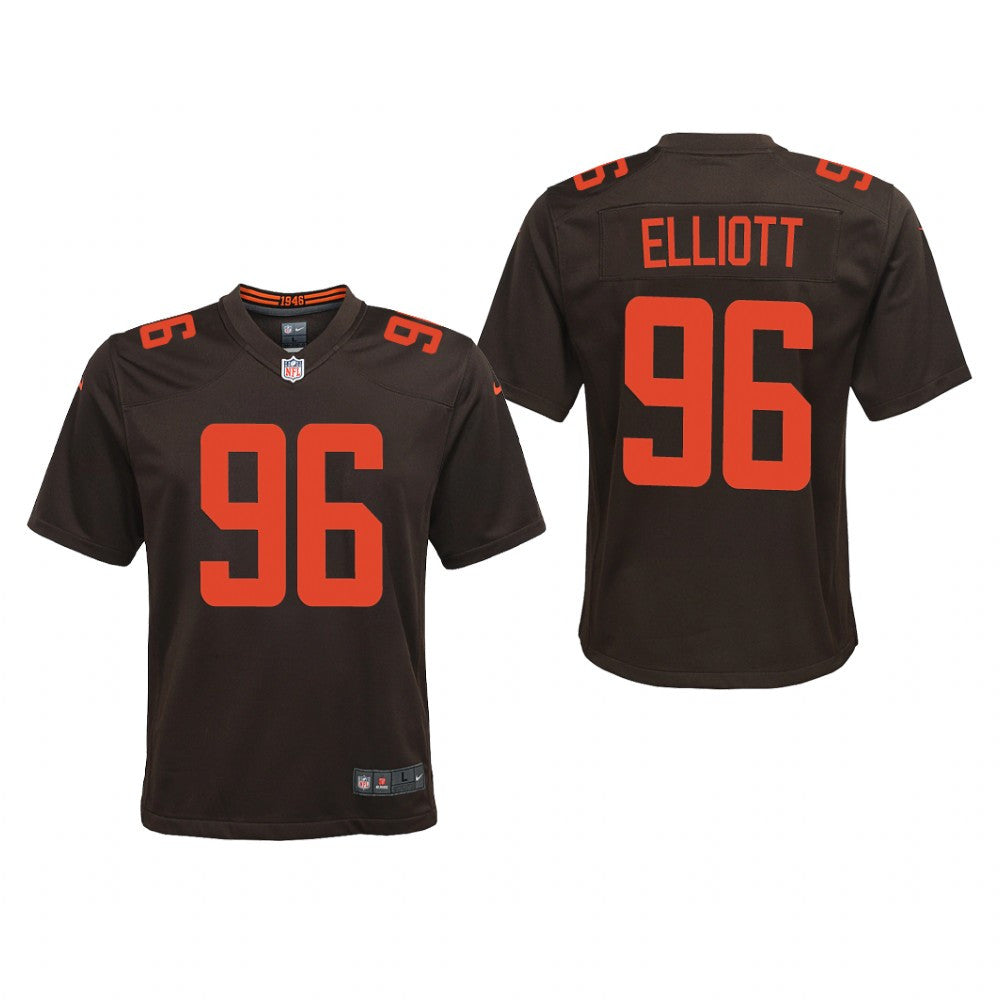 Cleveland Browns Jordan Elliott Brown Jersey Alternate Game Youth
