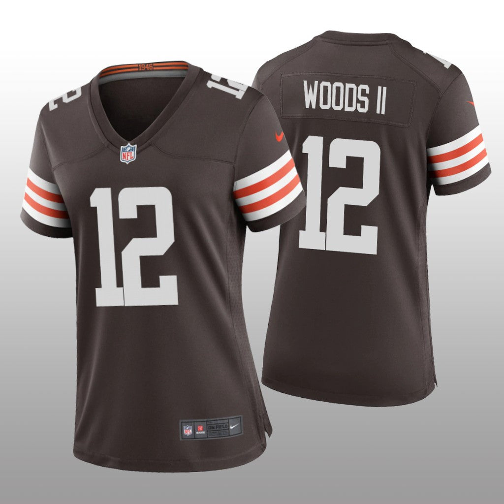 Cleveland Browns Michael Woods II Brown Jersey Game Women's