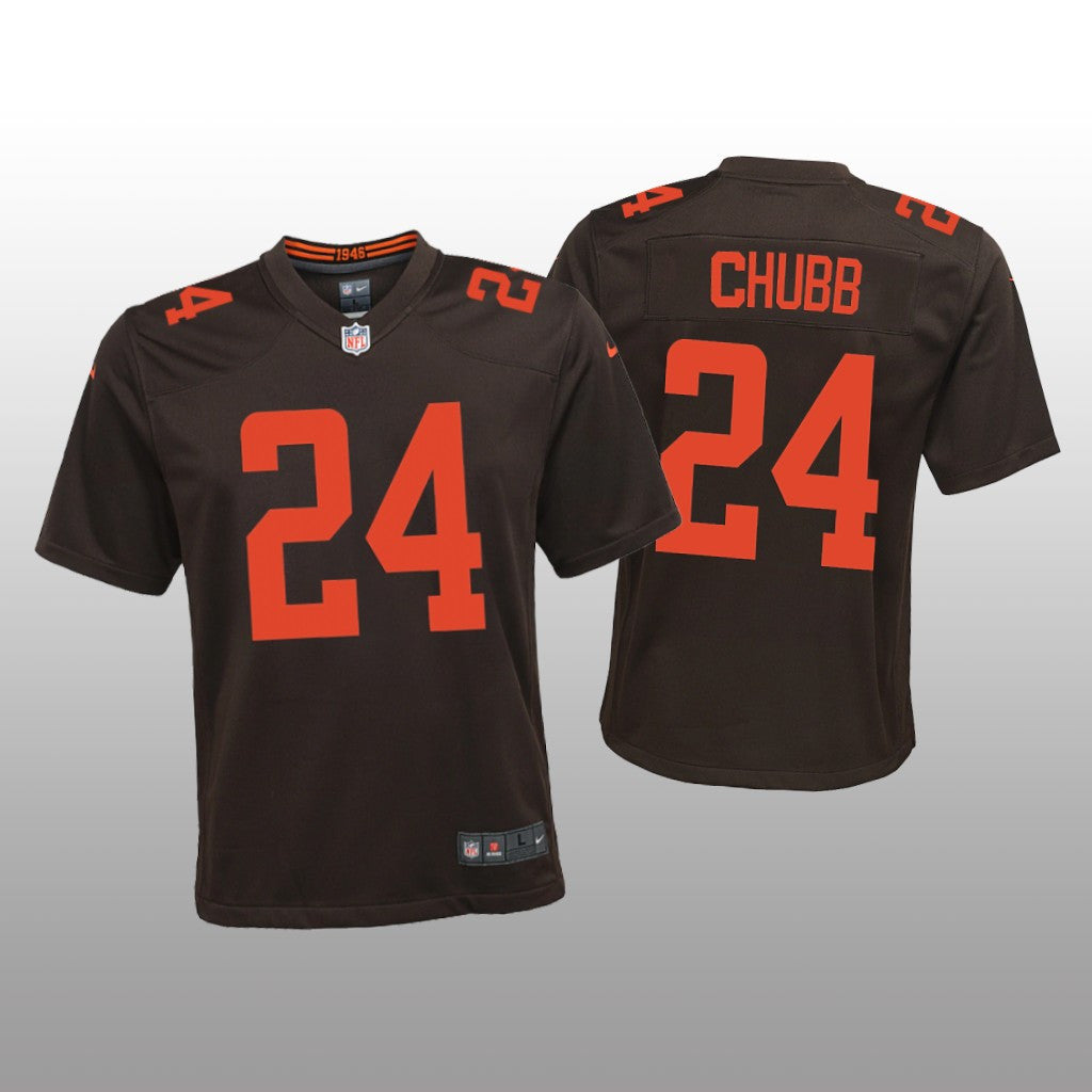 Cleveland Browns Nick Chubb Brown Jersey Alternate Game Youth