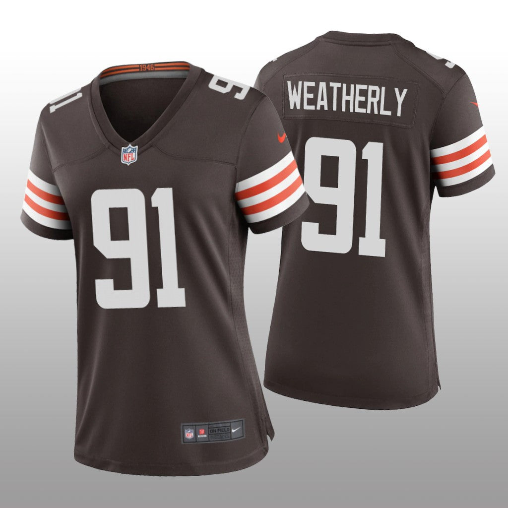 Cleveland Browns Stephen Weatherly Brown Jersey Game Women's
