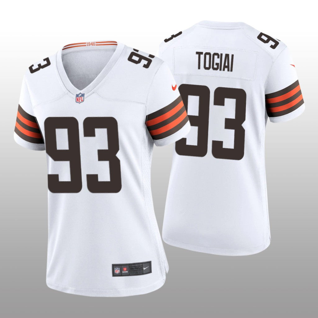 Cleveland Browns Tommy Togiai White Jersey Game Women's