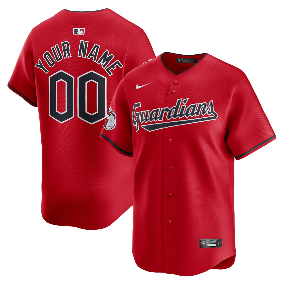 Cleveland Guardians Nike Alternate Limited Custom Jersey Red