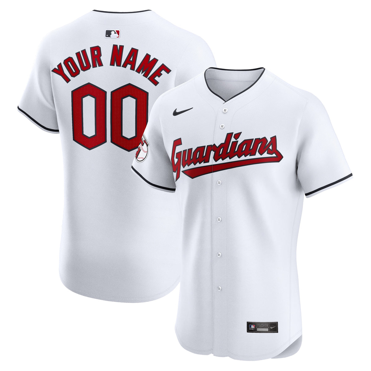 Cleveland Guardians Nike Home Elite Custom Jersey White