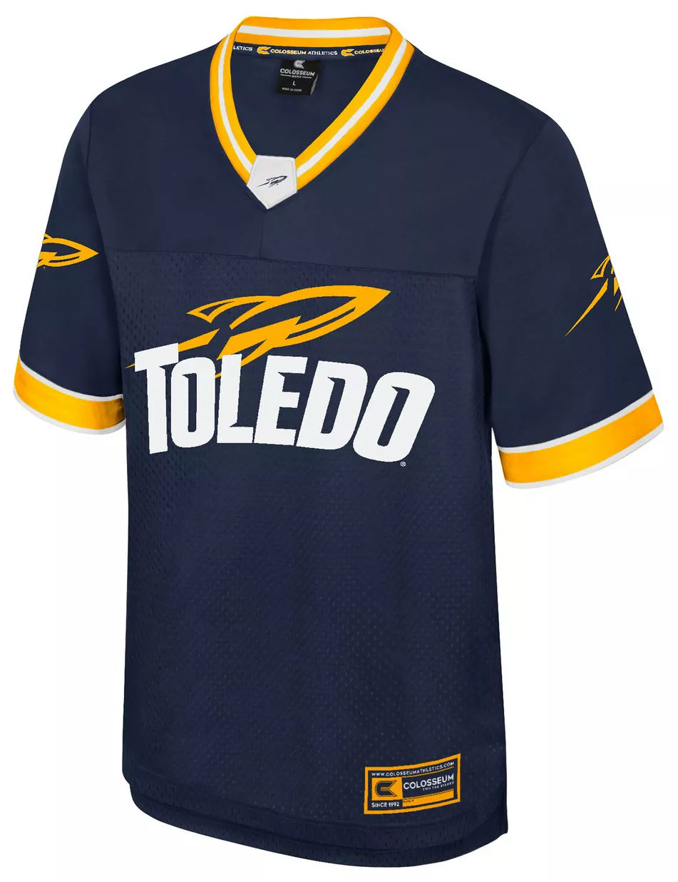 Colosseum Men's Toledo Rockets Navy Hits Football Jersey
