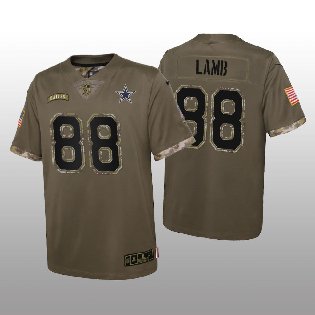 Dallas Cowboys CeeDee Lamb Olive Limited Jersey Salute To Service Youth