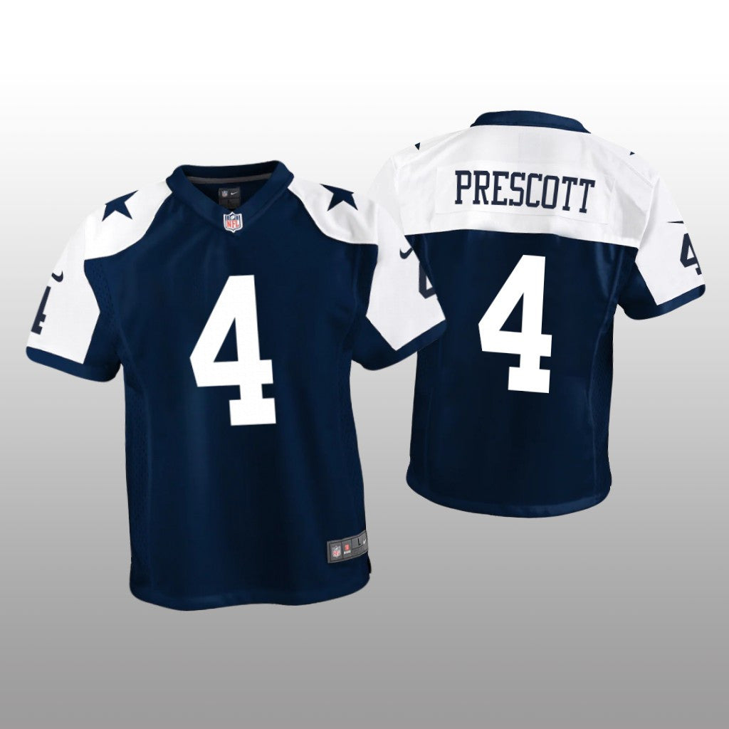 Dallas Cowboys Dak Prescott Navy Jersey Alternate Game Youth