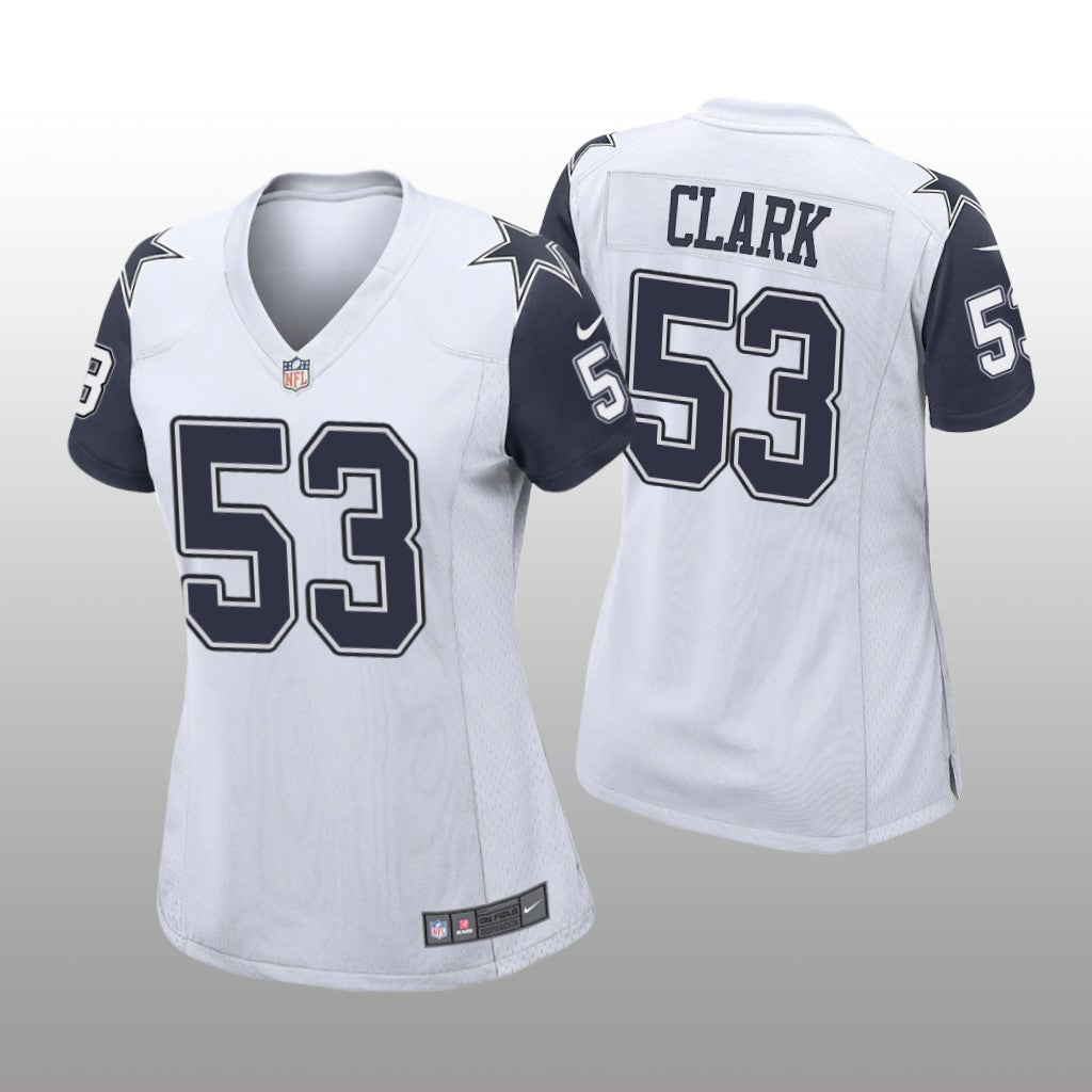 Dallas Cowboys Damone Clark White Jersey Alternate Game Women's
