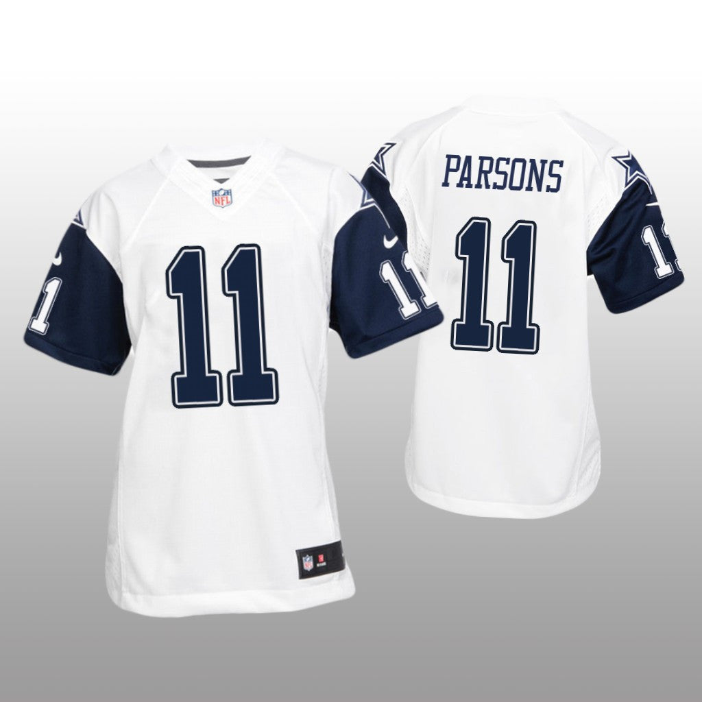 Dallas Cowboys Micah Parsons White Jersey Color Rush Game Youth