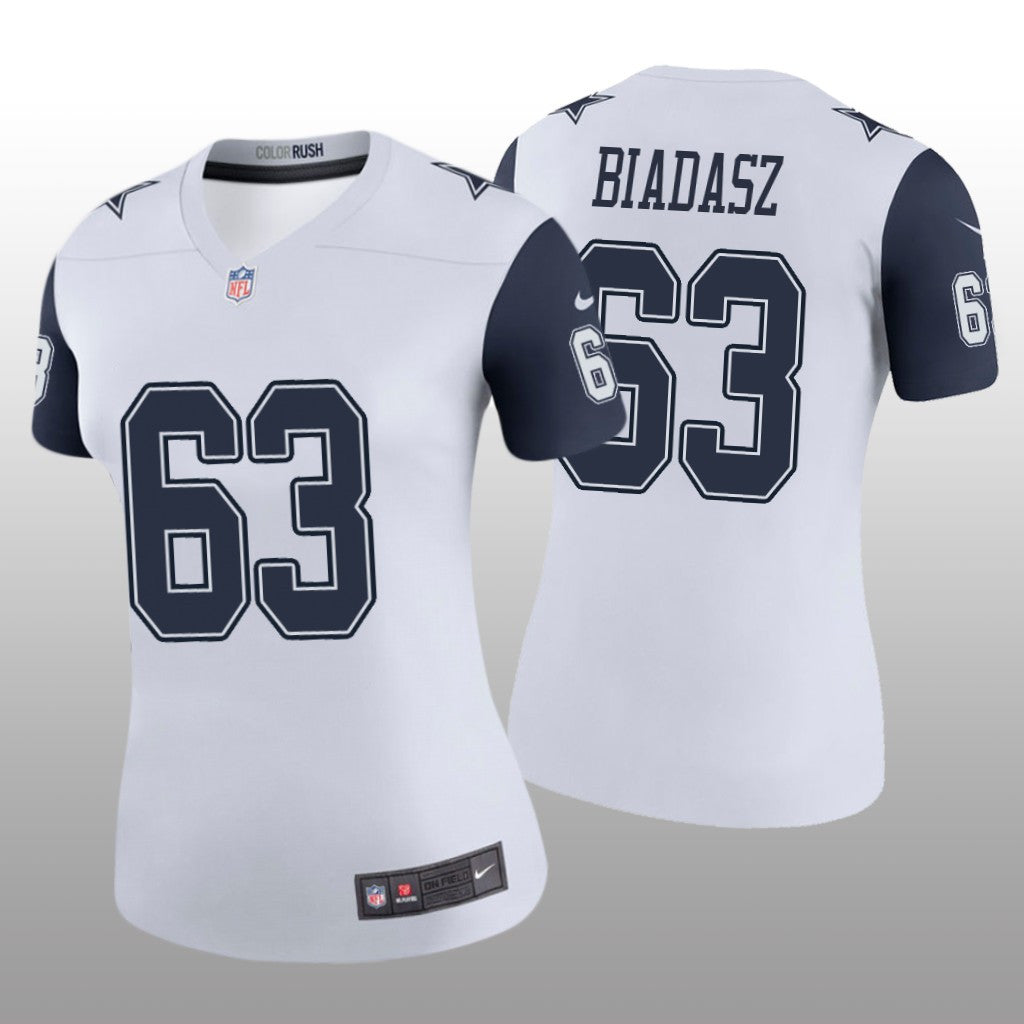 Dallas Cowboys Tyler Biadasz White Jersey Color Rush Legend Women's